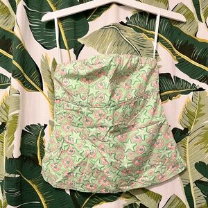 Vineyard Vines Green and Pink Floral Tank Top